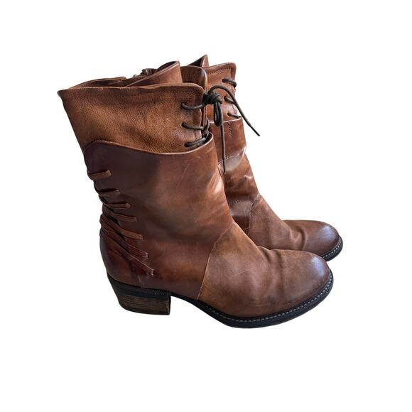 AS98 Chet Katarina Brown Cognac Leather Mid Calf Boot Size EU 41 US 10 - Picture 11 of 11